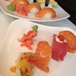 salmon, tuna, white fish sushi