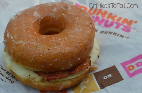 dunkin donuts glazed donut breakfast sandwich